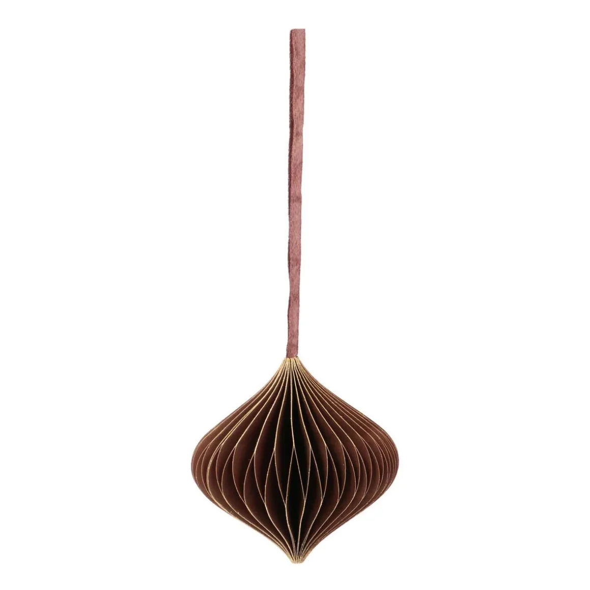 Christbaumschmuck Papier Zwiebelform, Kupfer, 8 Cm