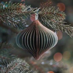 Christbaumschmuck Papier Zwiebelform, Grün, 8 Cm