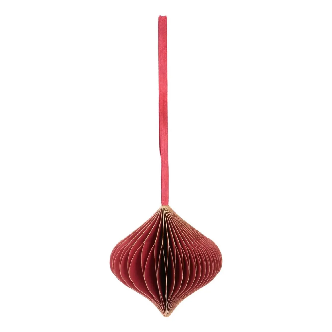Christbaumschmuck Papier Zwiebelform, Bordeaux, 8 Cm