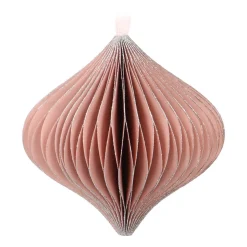 Christbaumschmuck Papier Zwiebelform, Altrosa, 8 Cm