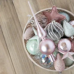 Christbaumspitze, Rosa, Matt, Glas, 27 Cm