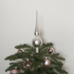 Christbaumspitze, Silber, Matt, Glas, 27 Cm