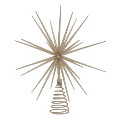 3D Strahlenstern Christbaumspitze, Champagner, Kunststoff, 35cm