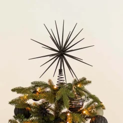3D Strahlenstern Christbaumspitze, Schwarz, Kunststoff, 35cm