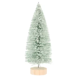 Deko Weihnachtsbaum Mit Schnee, Grün, Kunststoff, 20 Cm