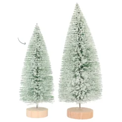 Deko Weihnachtsbaum Mit Schnee, Grün, Kunststoff, 20 Cm