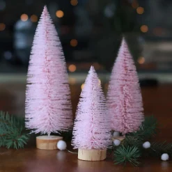 Deko Weihnachtsbaum Mit Schnee, Rosa, Kunststoff, 25 Cm