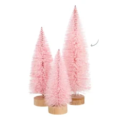 Deko Weihnachtsbaum Mit Schnee, Rosa, Kunststoff, 25 Cm