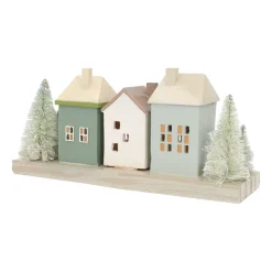 Deko-Häuser Mit LED-Beleuchtung, Polyresin, 30 Cm