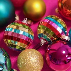 Disco Weihnachtskugel, Bunt, Kunststoff, 6 Cm