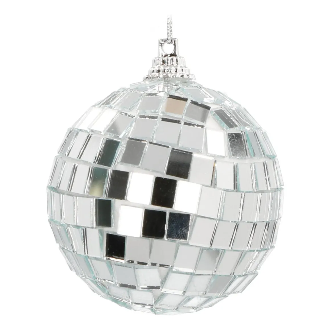 Disco Weihnachtskugel, Silber, Kunststoff, 6 Cm