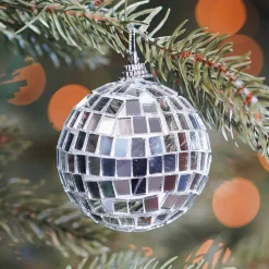 Disco Weihnachtskugel, Silber, Kunststoff, 6 Cm