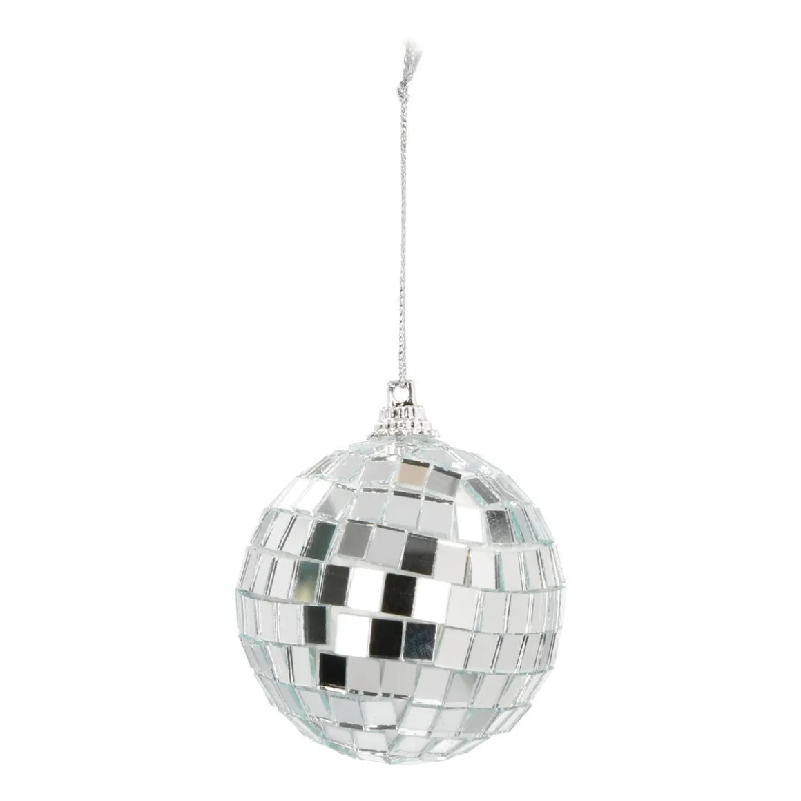 Disco Weihnachtskugel, Silber, Kunststoff, 6 Cm