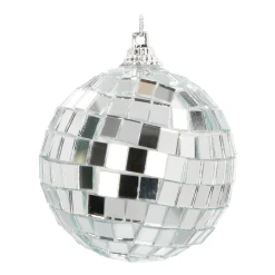 Disco Weihnachtskugel, Silber, Kunststoff, 6 Cm
