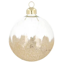 Durchsichtige Weihnachtskugel Mit Goldenem Glitter-Dip