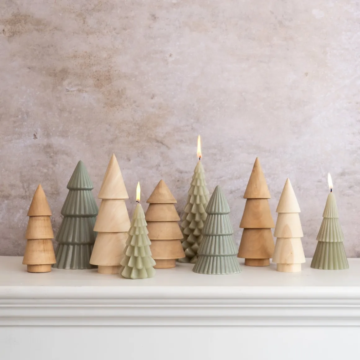 3D-Weihnachtsbaumkerze - Grün