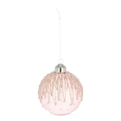 Edle Weihnachtskugel Eiszpafen, Rosa, Glas, 8 Cm