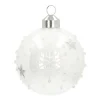 Edle Weihnachtskugel Sterne Und Schneeflocken, Weiß, Glas, 8 Cm