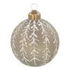 Edle Weihnachtskugel Zweige, Taupe, Glas, 8 Cm