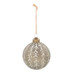 Edle Weihnachtskugel Zweige, Taupe, Glas, 8 Cm
