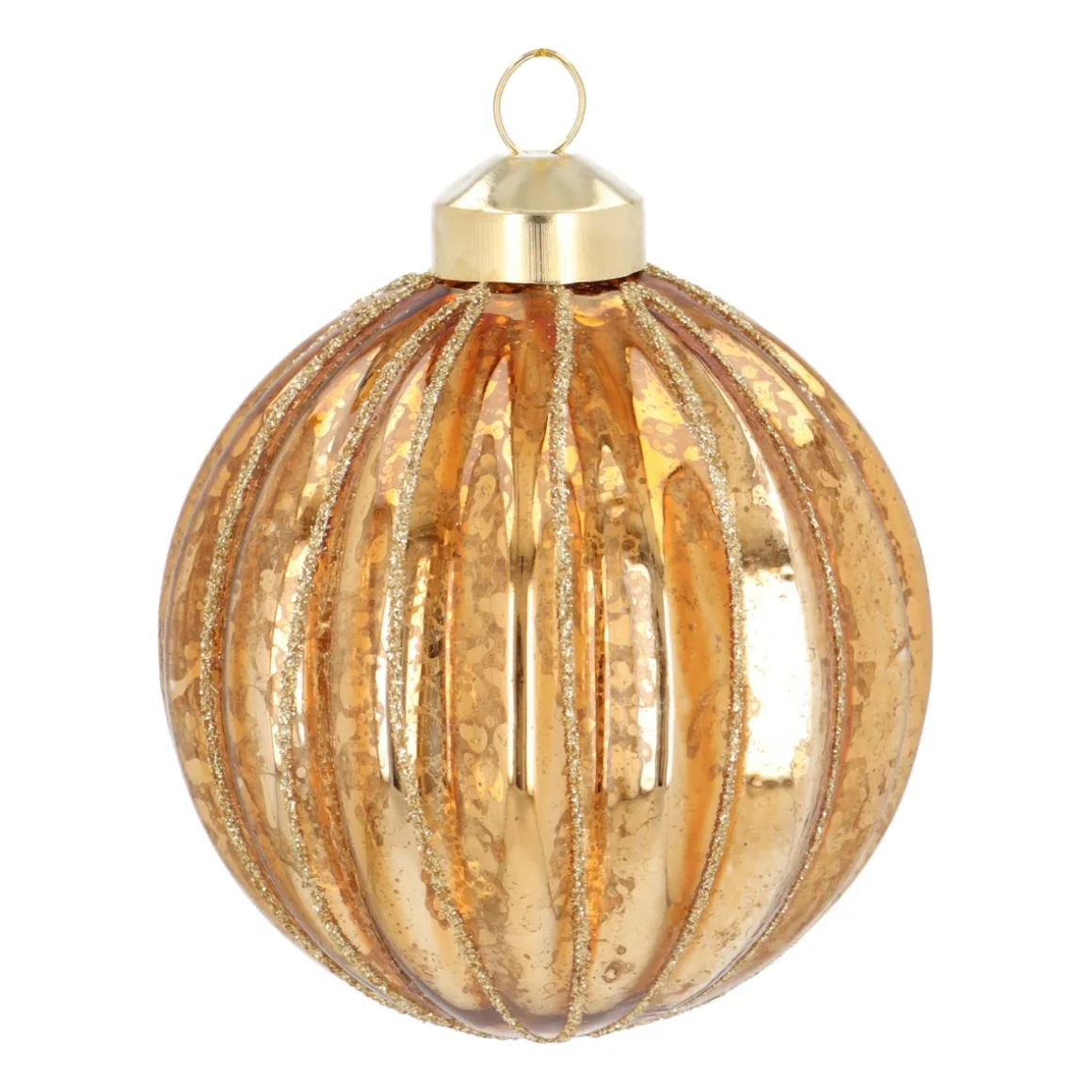 Elegante Bronzene Weihnachtskugel Mit Craquelé-Vintage-Look