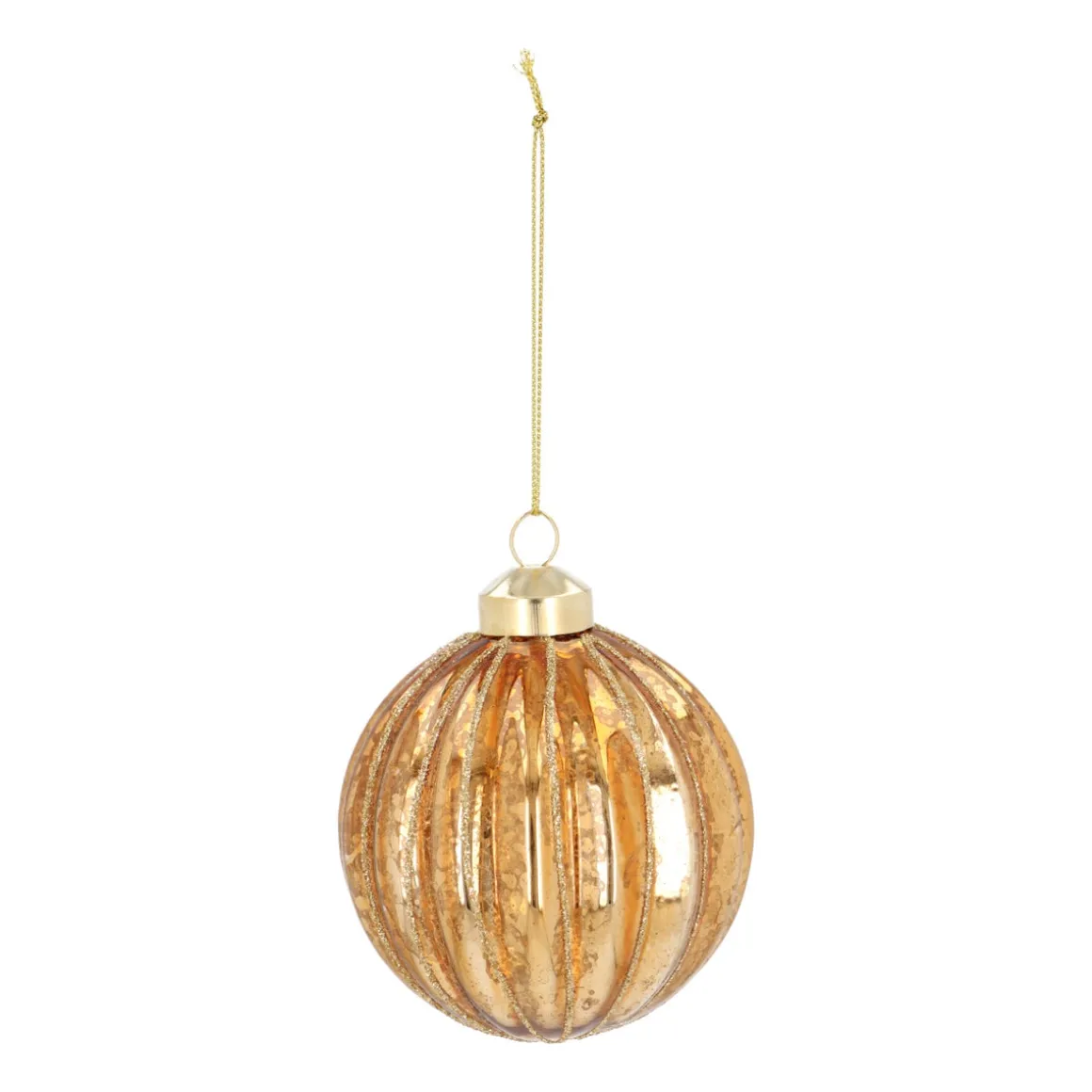 Elegante Bronzene Weihnachtskugel Mit Craquelé-Vintage-Look