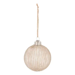 Elegante Taubenfarbige Weihnachtskugel Mit Goldenem Glitzer