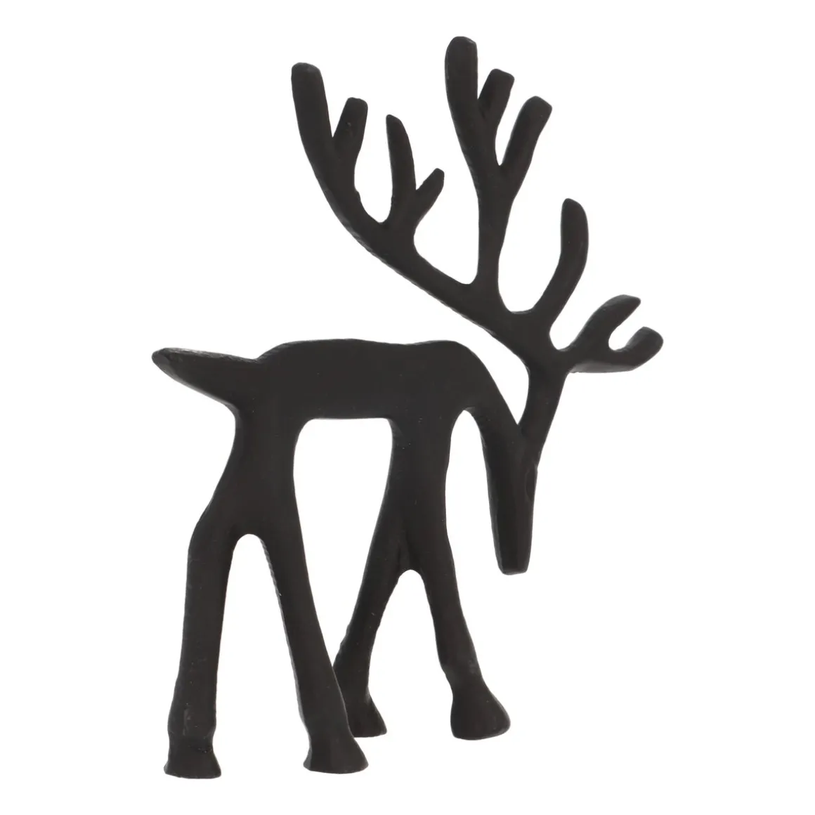 Elegantes Schwarzes Rentier Mit Gesenktem Kopf