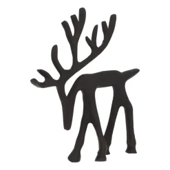 Elegantes Schwarzes Rentier Mit Gesenktem Kopf