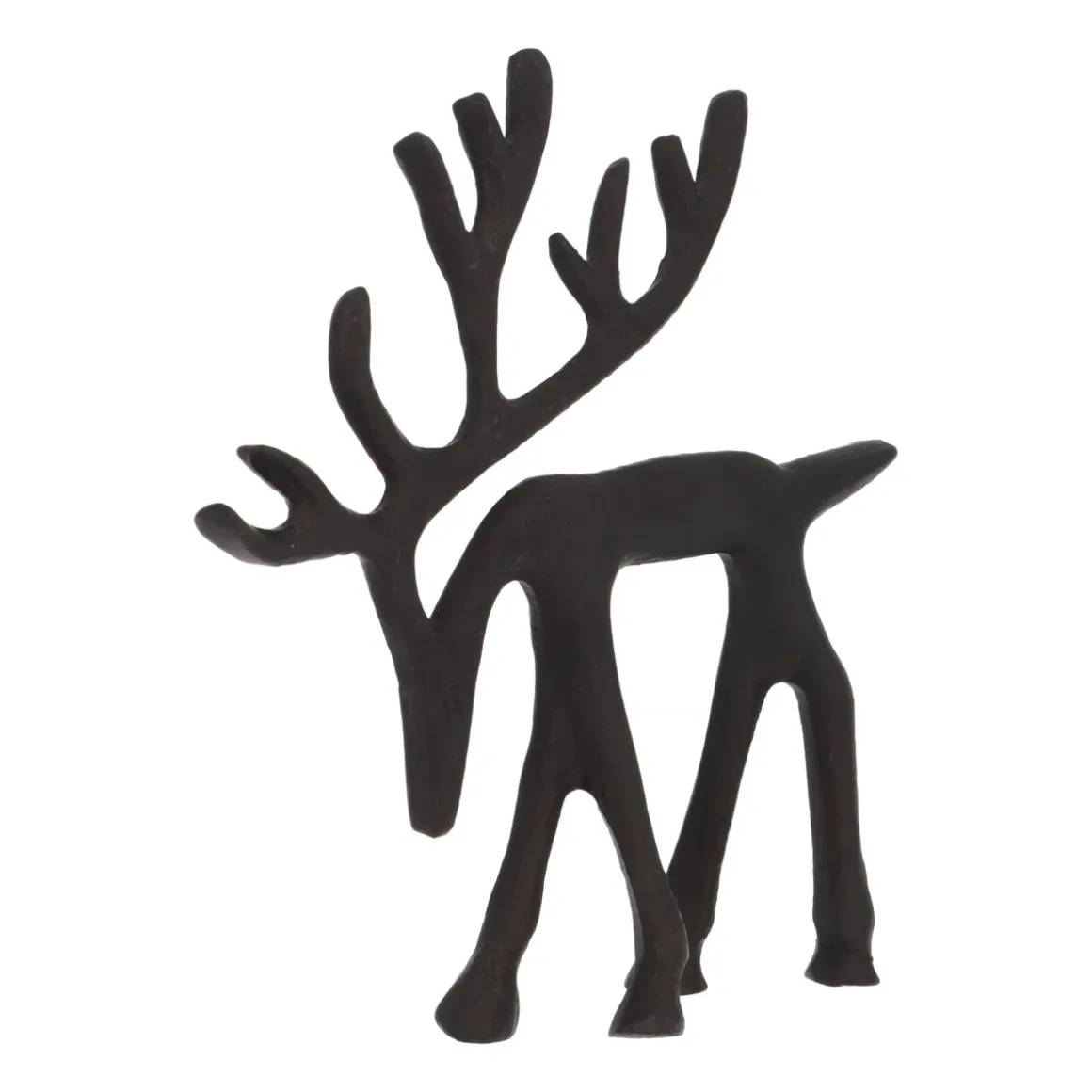 Elegantes Schwarzes Rentier Mit Gesenktem Kopf