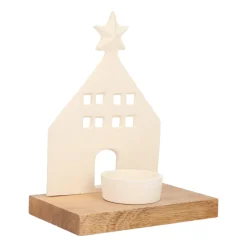 Elegantes Weißes Häuschen Mit Teelichthalter