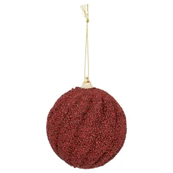 Elgant Dunkelrote Spiralkugel Mit Glitzerperlen