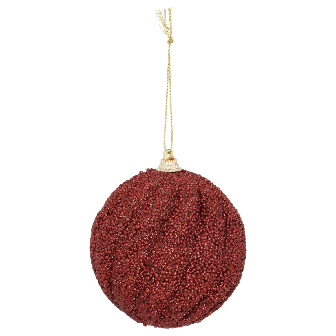 Elgant Dunkelrote Spiralkugel Mit Glitzerperlen