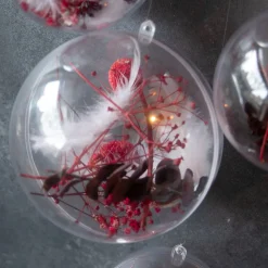 2er Set Weihnachtskugeln Zum Befüllen Transparent, 9 Cm