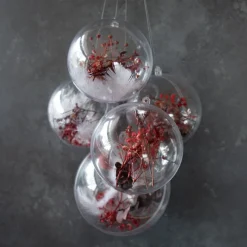 2er Set Weihnachtskugeln Zum Befüllen Transparent, 9 Cm