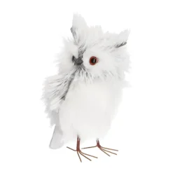 Eule Silber-weiß, Aus Stoff, 14 Cm