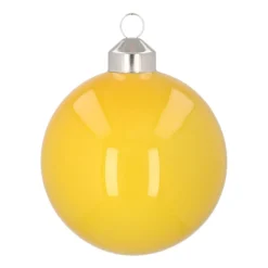 Extravagante Pop-art Weihnachtskugel „Silent Night“, Dunkelgelb, Glas, 8 Cm