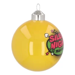 Extravagante Pop-art Weihnachtskugel „Silent Night“, Dunkelgelb, Glas, 8 Cm