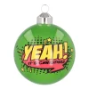 Extravagante Pop-art Weihnachtskugel „Yeah“, Grün, Glas, 8 Cm
