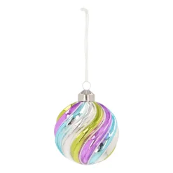 Extravagante Weihnachtskugel Swirl, Bunt, Glas, 8 Cm