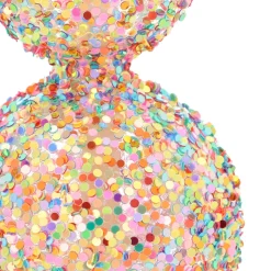 Funkelnde Glasbaumspitze Mit Mehrfarbigen Pailletten