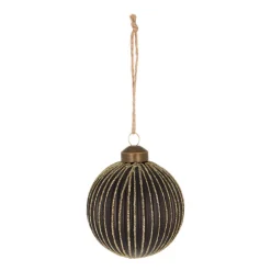 Geniale Mattschwarze Weihnachtskugel Mit Goldenem Glitzer