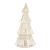 Glas Tannenbaum Linienförmig Mit LED Beleuchtung, Silber, 19 Cm