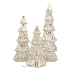 Glas Tannenbaum Linienförmig Mit LED Beleuchtung, Silber, 19 Cm
