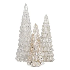 Glas Tannenbaum Mit LED Beleuchtung, Silber, 33 Cm