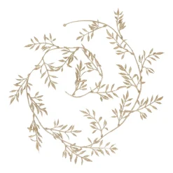 Glitzer Blättergirlande, Hellgold, 260 Cm