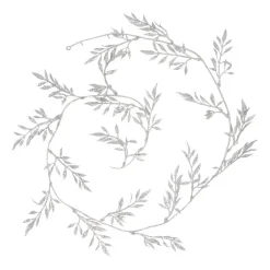 Glitzer Blättergirlande Silber, 260 Cm