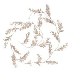Glitzer Blättergirlande Taupe, 270 Cm