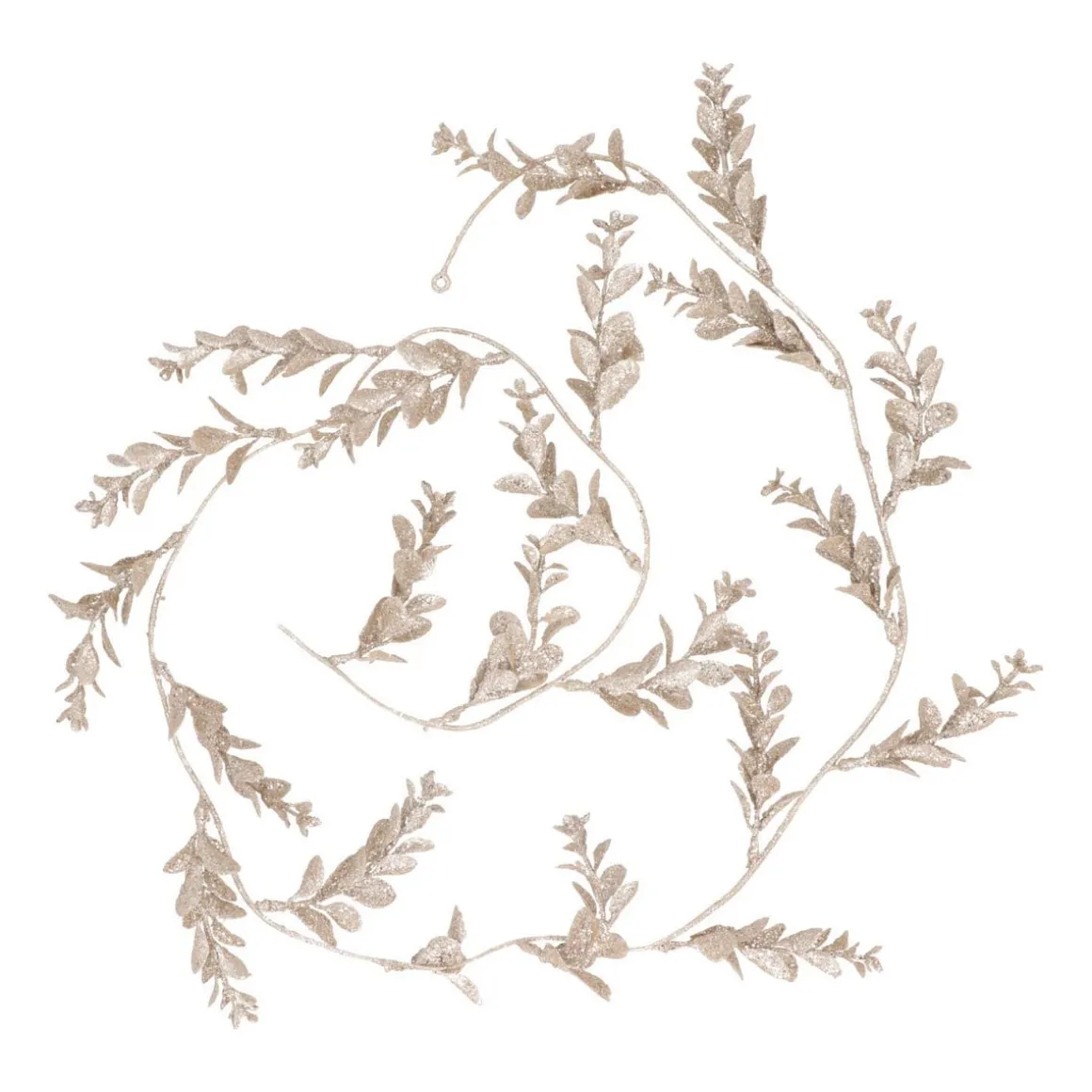 Glitzer Blättergirlande Taupe, 270 Cm