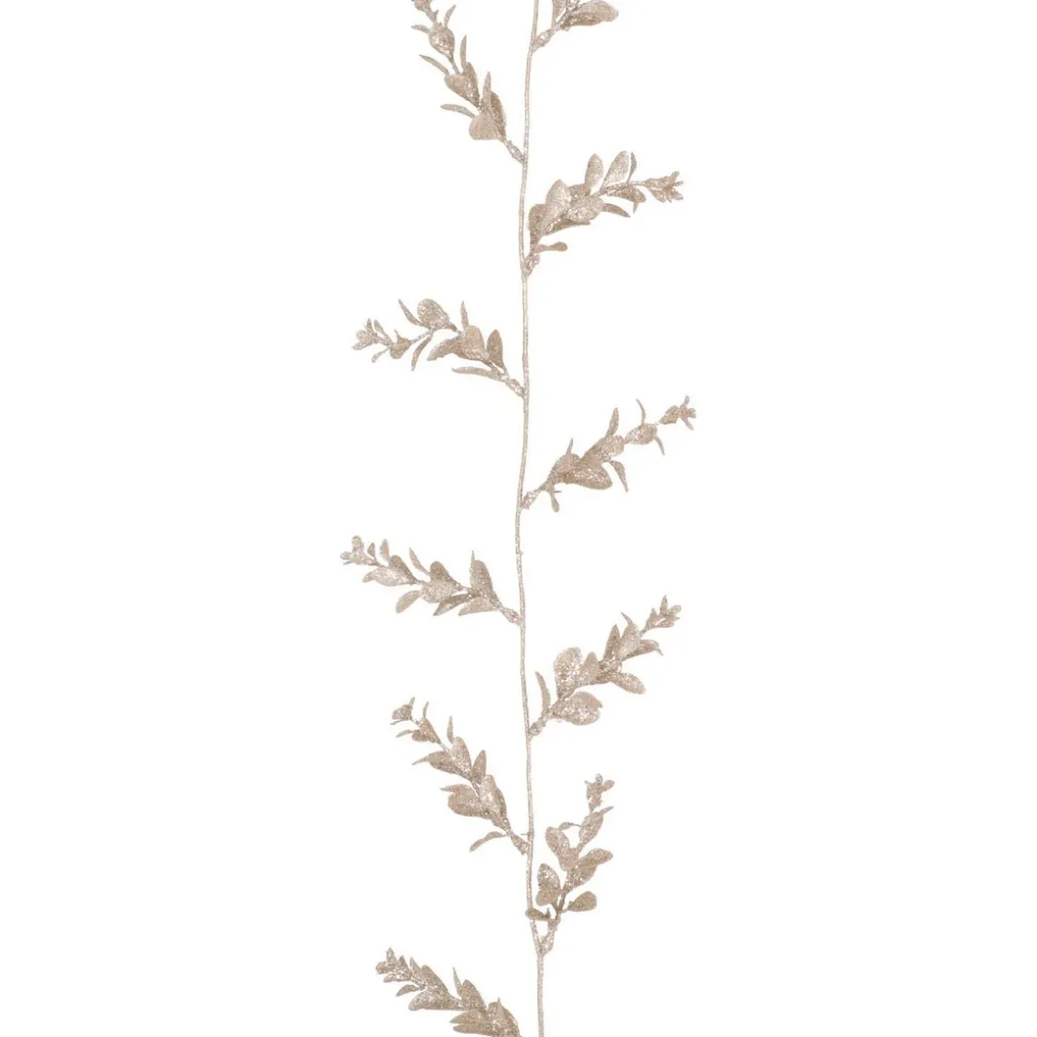 Glitzer Blättergirlande Taupe, 270 Cm